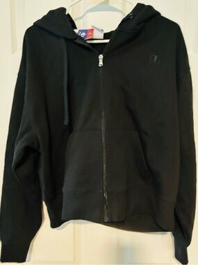 Champion Black Crop Hoodie